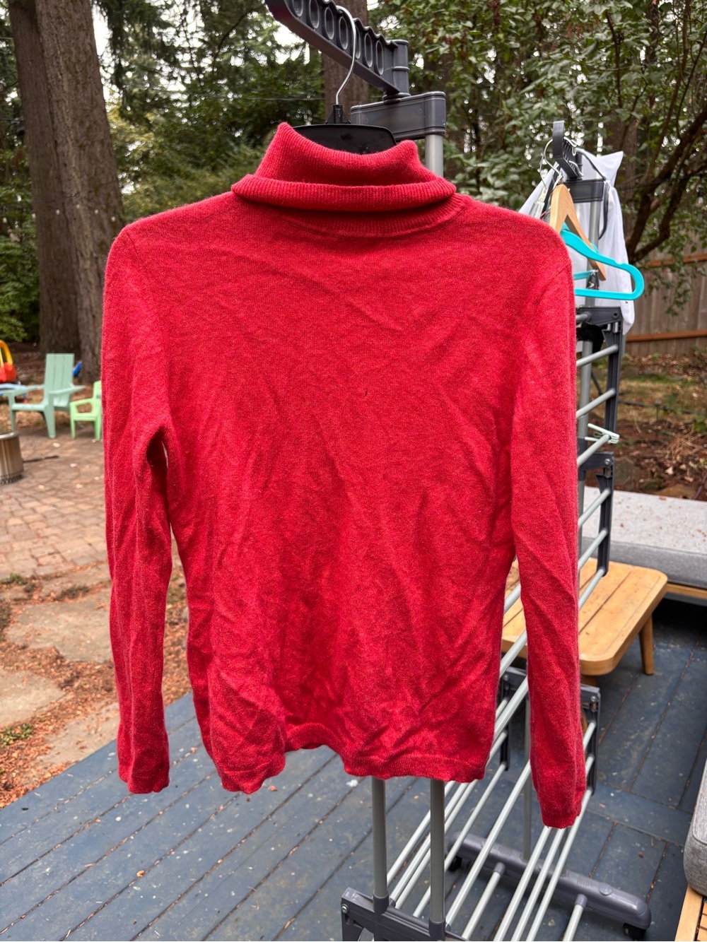Poppy Red Cashmere Turtleneck Women’s Sweater